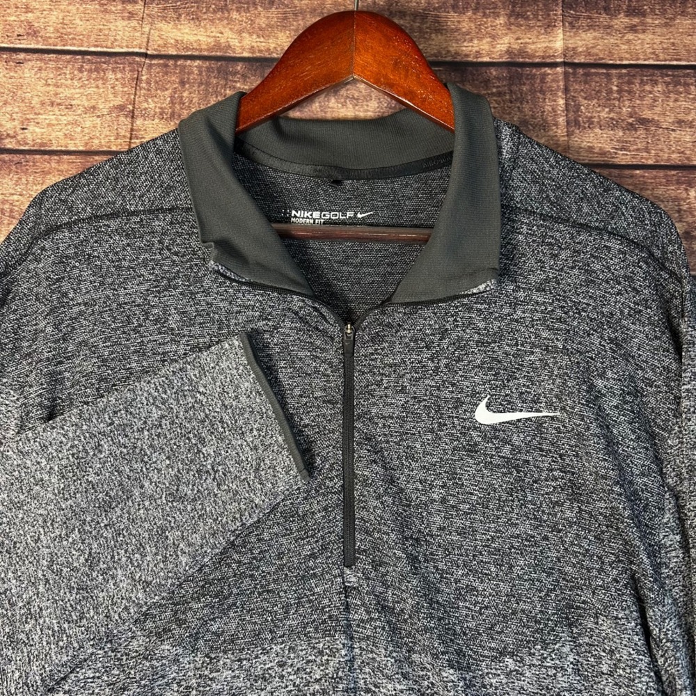 Nike Golf Modern Fit Dri-FIT Mens XL Quarter Zip Pullover Heather Grey Charcoal